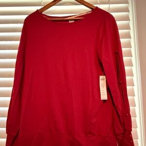 Chico's Vibrant Red Long Sleeve Top NWT